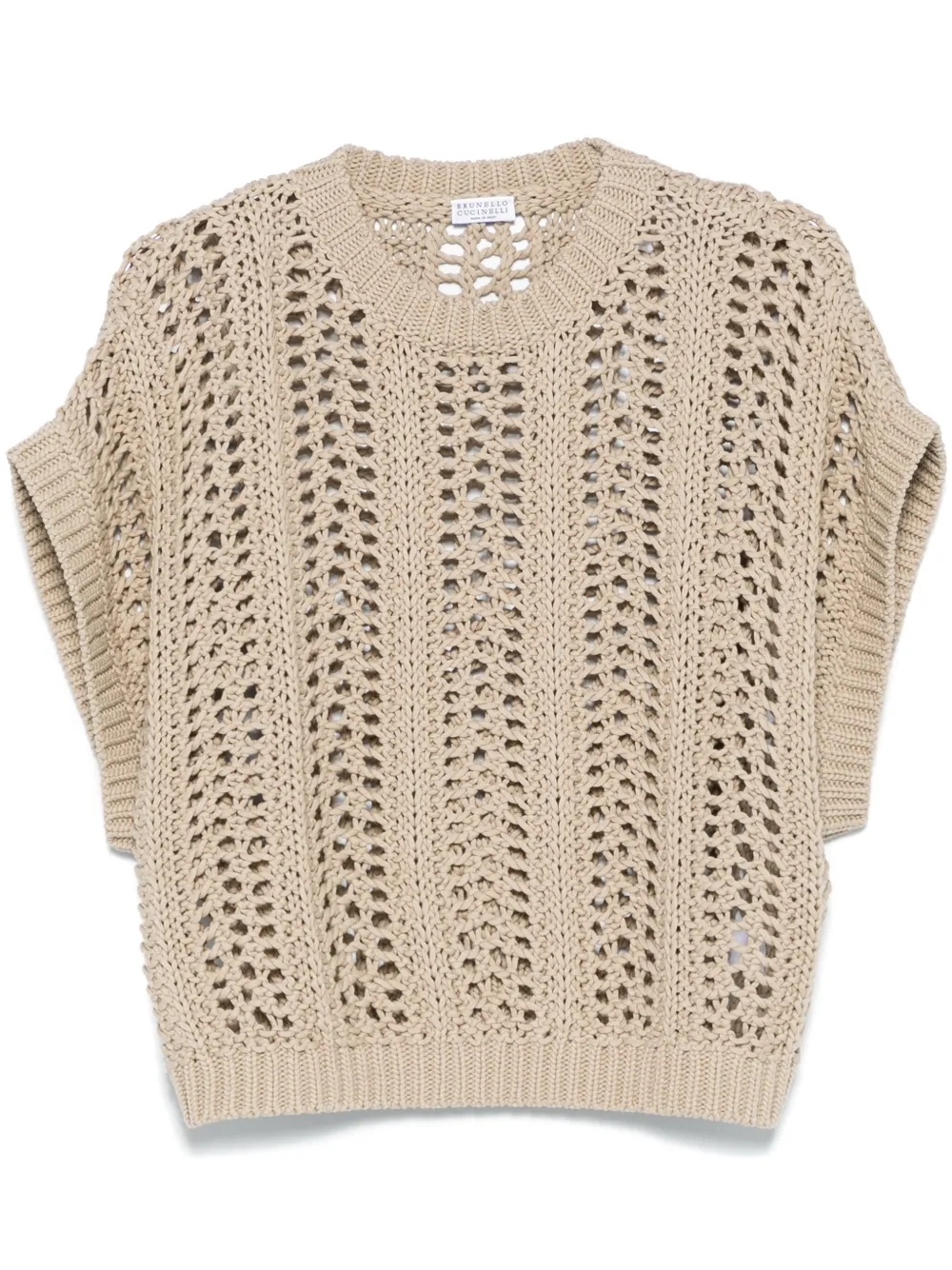 Brunello Cucinelli open-knit vest | Neutrals | Image 1