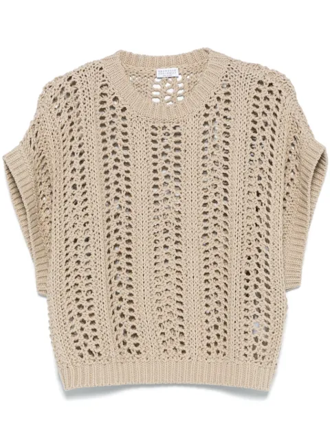 Brunello Cucinelli open-knit vest