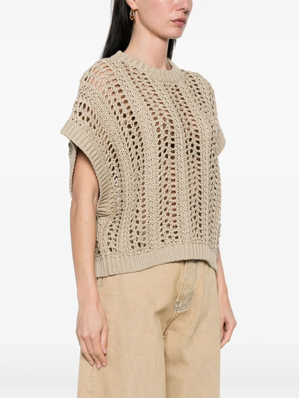 BRUNELLO CUCINELLI OPEN-KNIT VEST