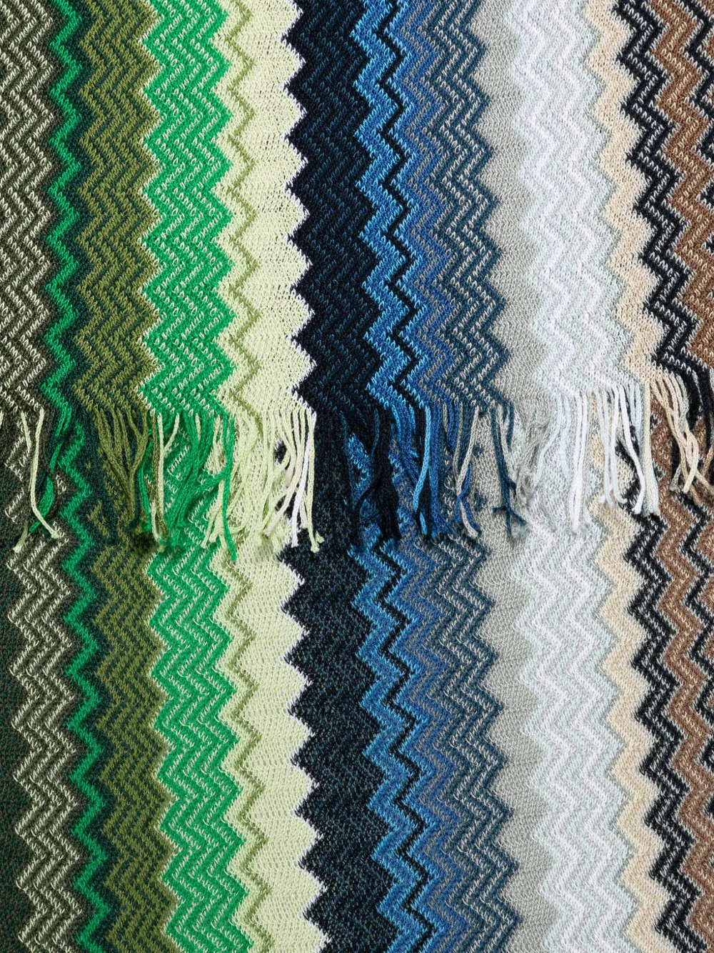 Missoni zigzag-woven scarf - Groen