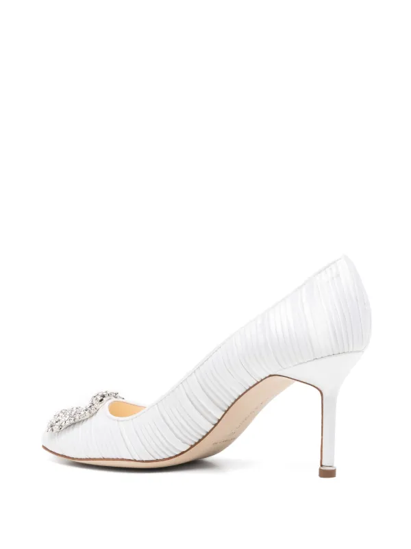 Manolo Blahnik Scarpin Hangisi Com Salto 70mm | Branco | FARFETCH BR