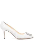 Manolo Blahnik 70mm Hangisi pumps - White