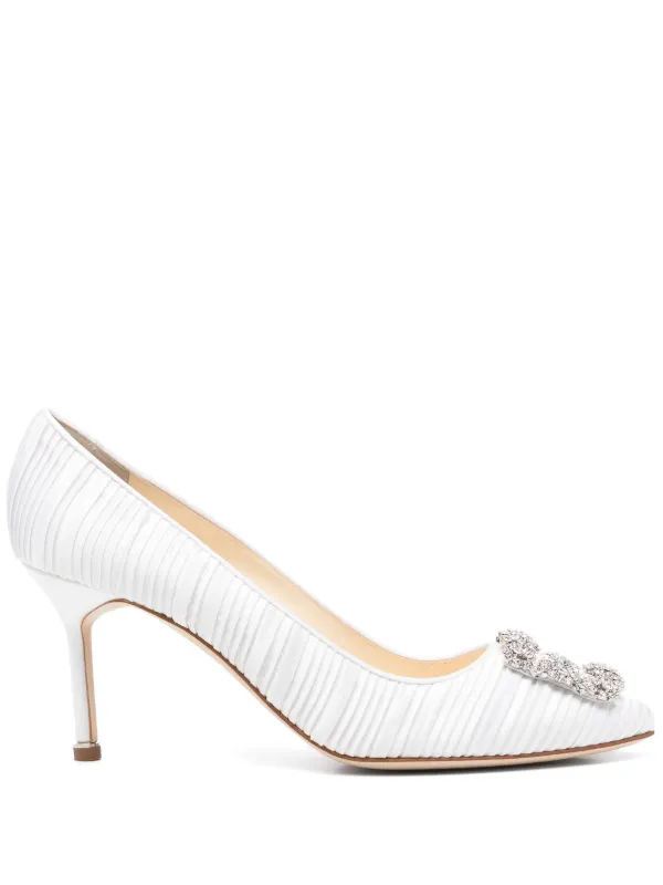 Manolo Blahnik Scarpin Hangisi Com Salto 70mm | Branco | FARFETCH BR