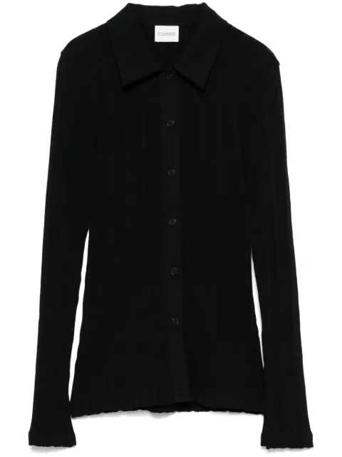 Closed ribbed-knit cardigan