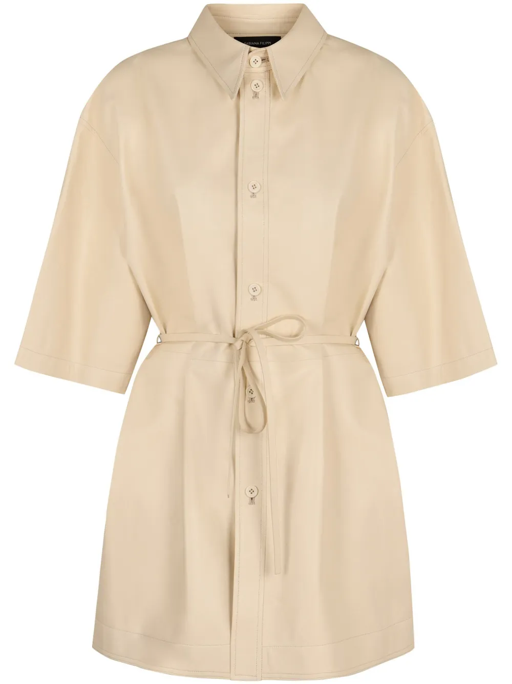 Fabiana Filippi Leren blouse Beige