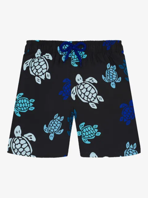 Vilebrequin Kids Bermuda de praia com estampa de tartaruga