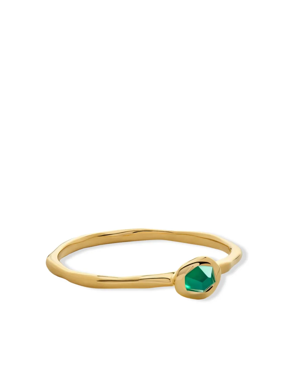 Monica Vinader Womens Green Odyssey 18ct Gold Vermeil-plated 925 Sterling Silver And Onyx Stacking Ring In Gold