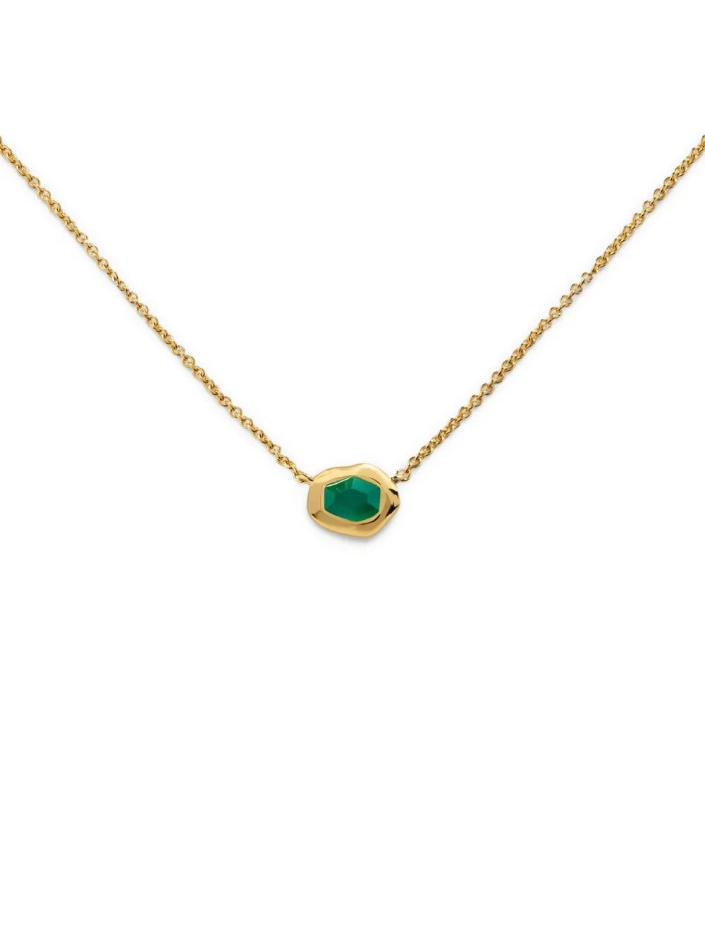 Monica Vinader Womens Green Odyssey 18ct Gold Vermeil-plated 925 Sterling Silver And Onyx Pendant Necklac In Gold