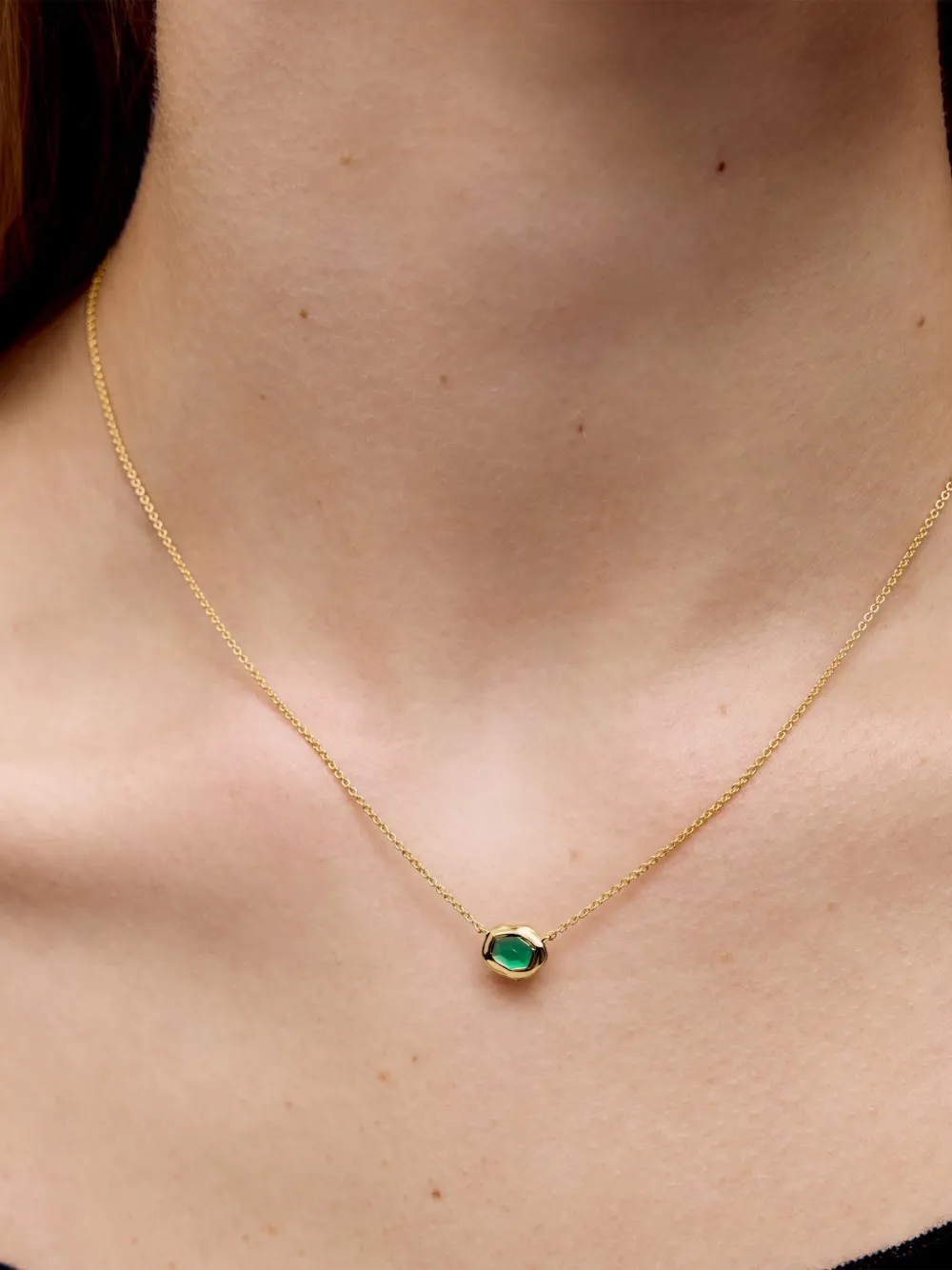 Monica Vinader Womens Green Odyssey 18ct Gold Vermeil-plated 925 Sterling Silver And Onyx Pendant Necklac In Gold