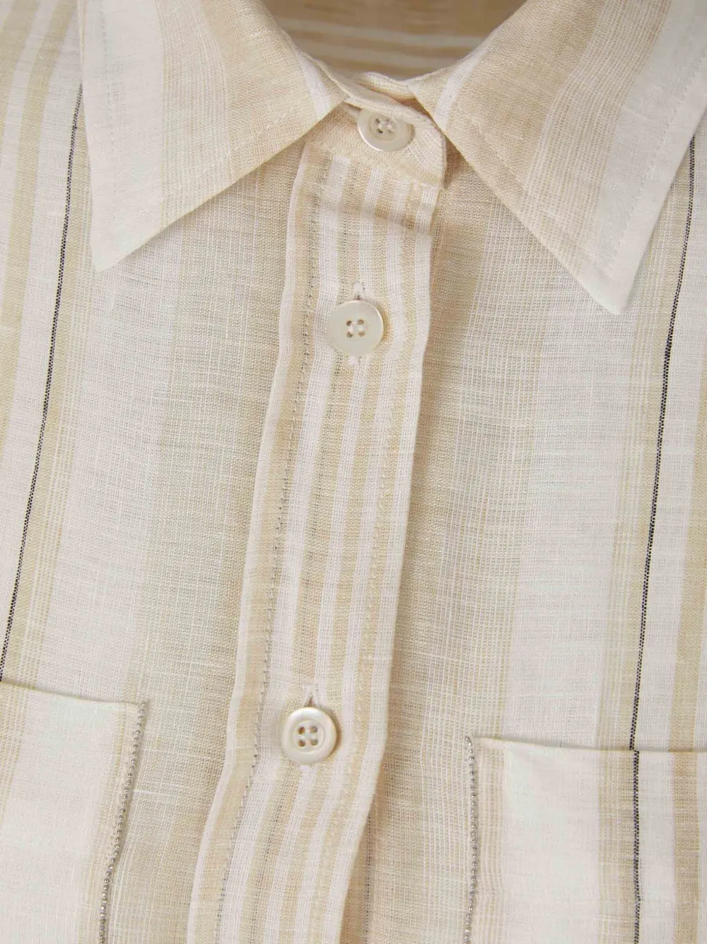 Peserico Gestreepte blousejurk Beige