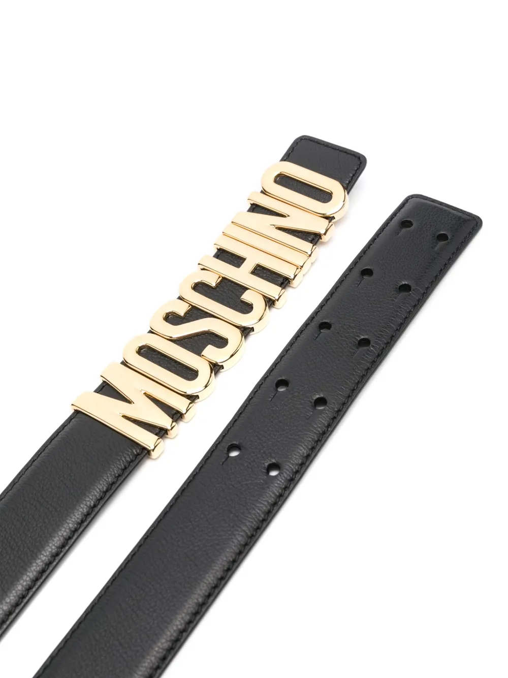 Moschino Riem met logogesp - Zwart