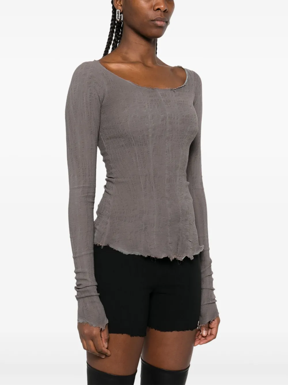 Marc Le Bihan Textured Top In Grey