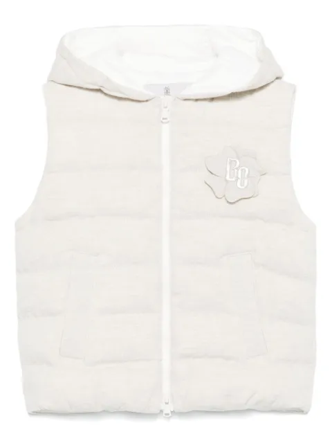 Brunello Cucinelli Kids Colete com logo bordado