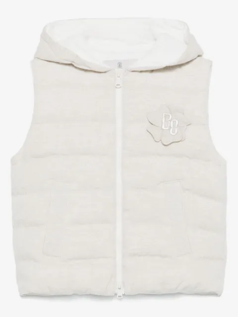 Brunello Cucinelli Kids gilet à logo brodé
