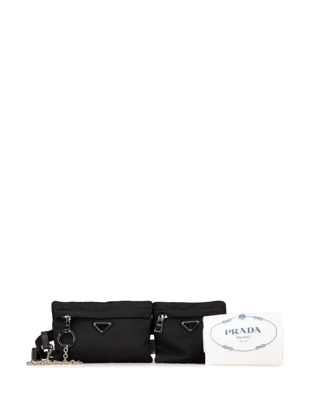 Prada Pre-Owned 2000-2013 Tessuto and Saffiano Multi Pocket belt bag - Zwart