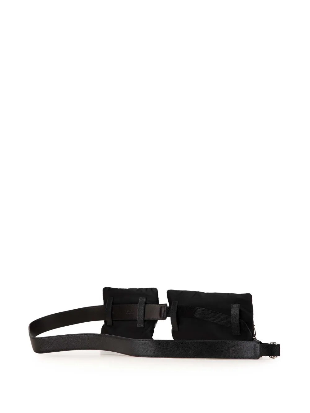 Pre-owned Prada 2000-2013 Tessuto And Saffiano Multi Pocket Belt Bag In 黑色