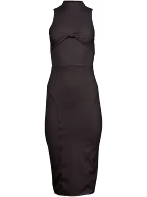 Maison Close Striped Midi Dress | Black | FARFETCH SK