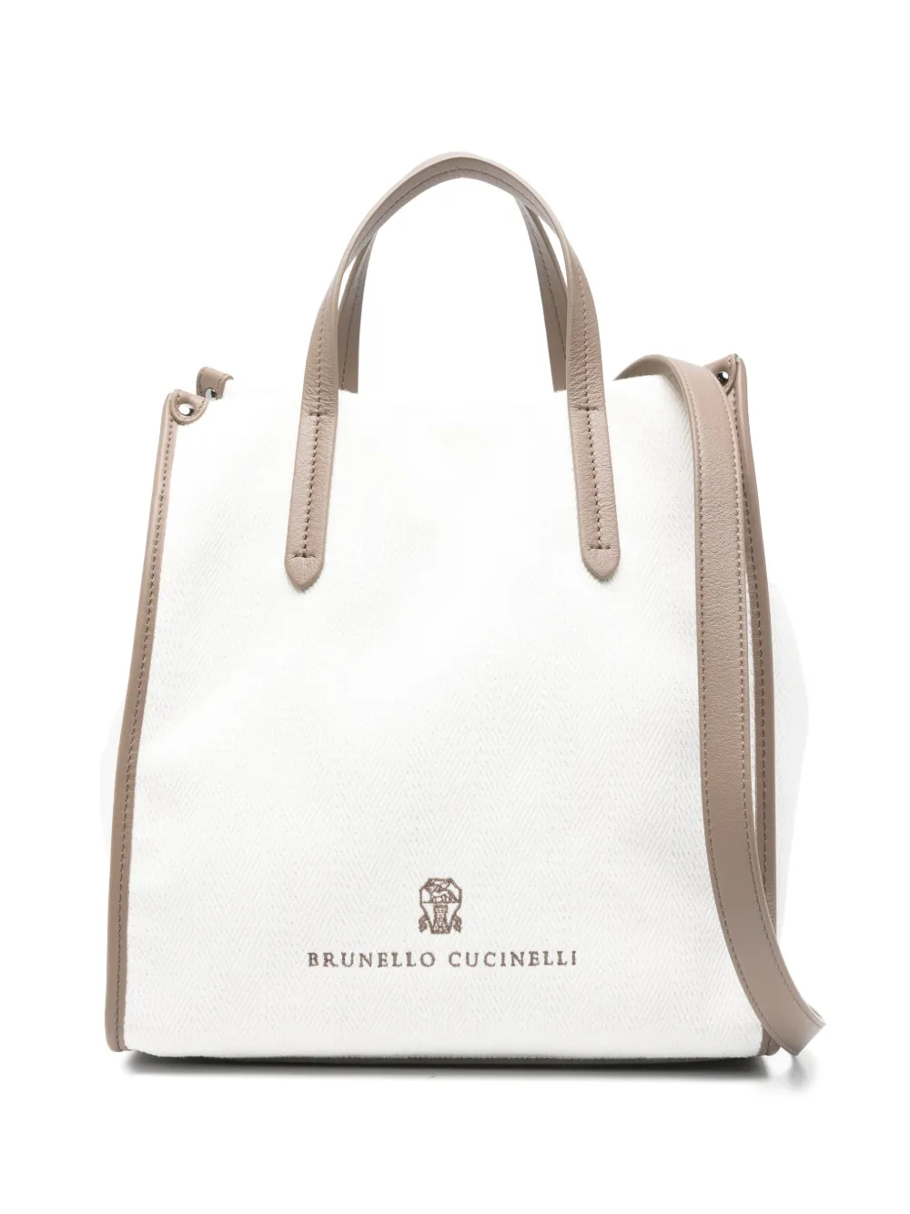 BRUNELLO CUCINELLI LOGO-EMBROIDERED TOTE BAG