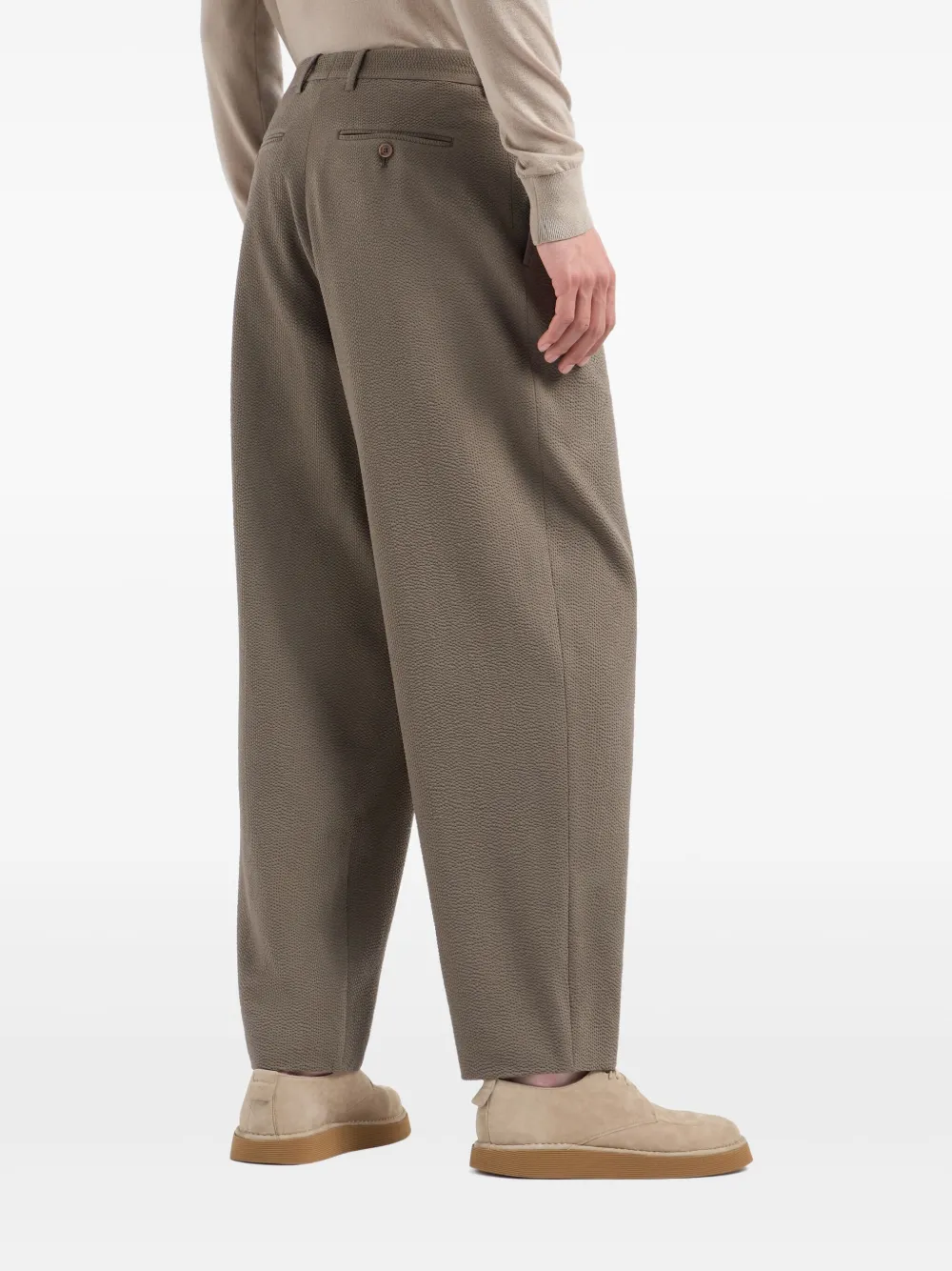 Giorgio Armani Broek met geplooid detail Beige