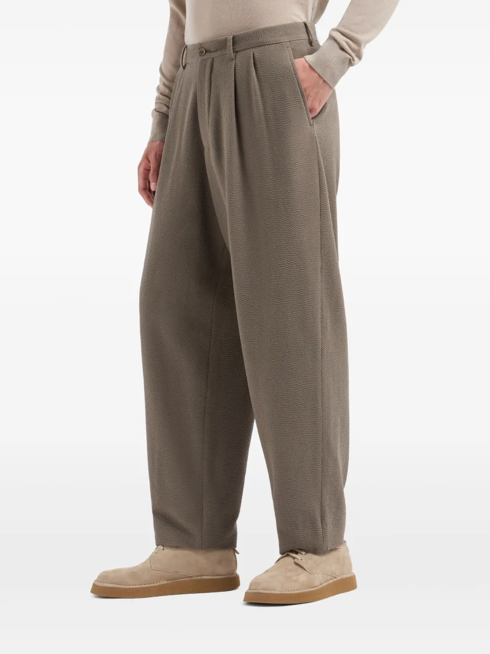 Giorgio Armani Broek met geplooid detail Beige