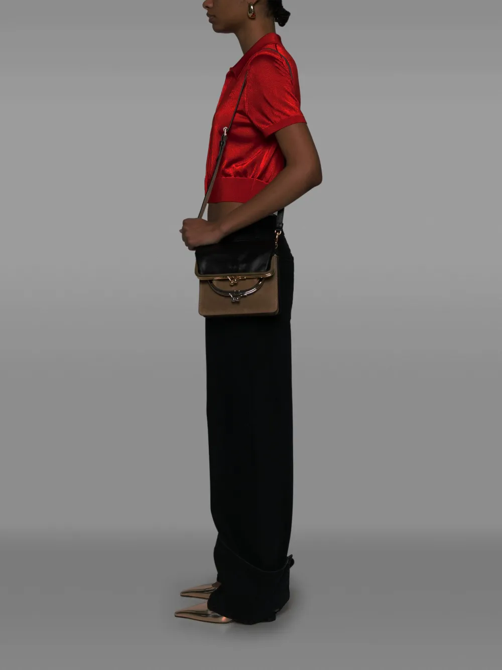 Moschino Double Up crossbodytas Zwart