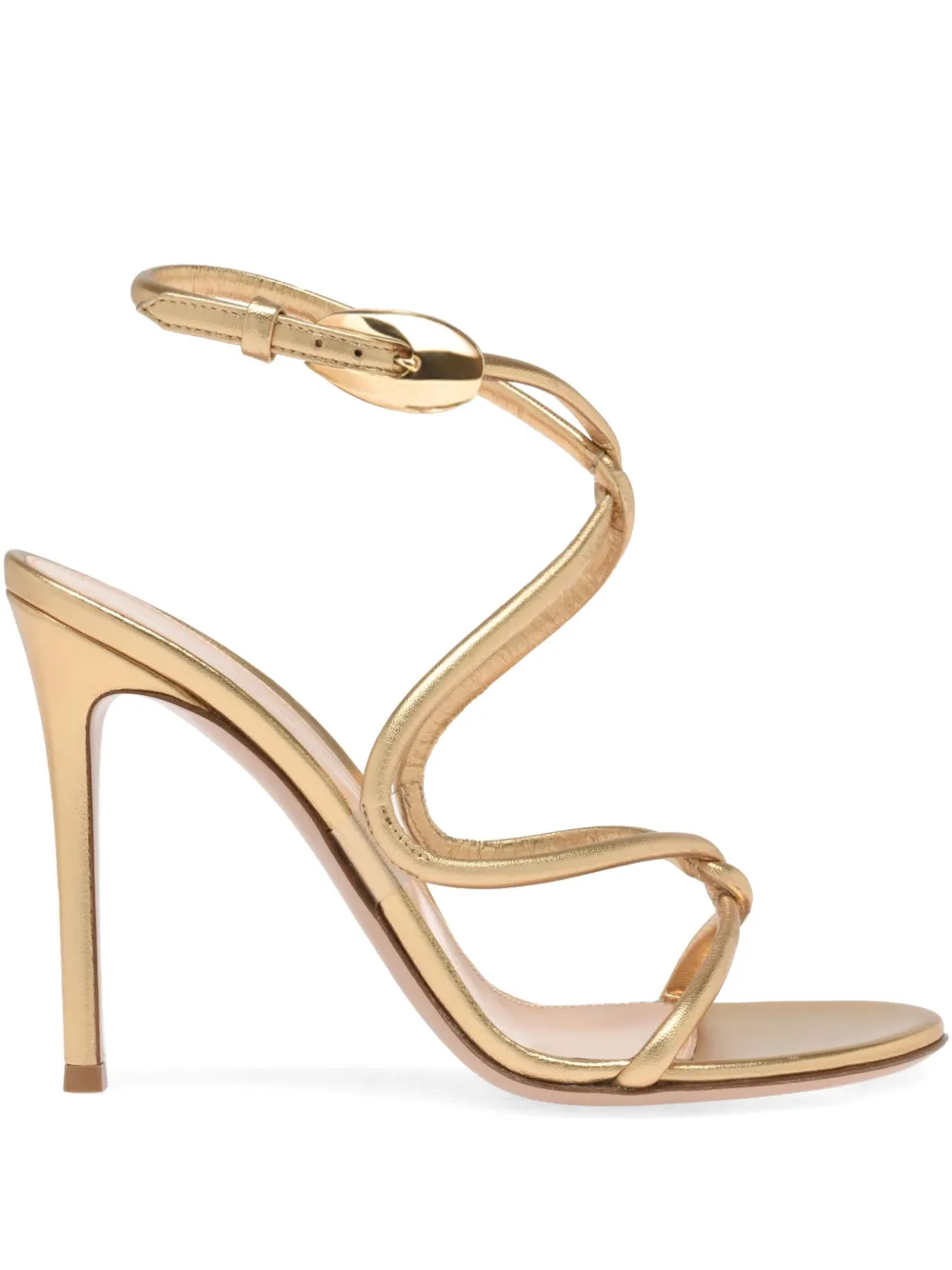 Gianvito Rossi 105 mm Black Mamba sandalen Goud