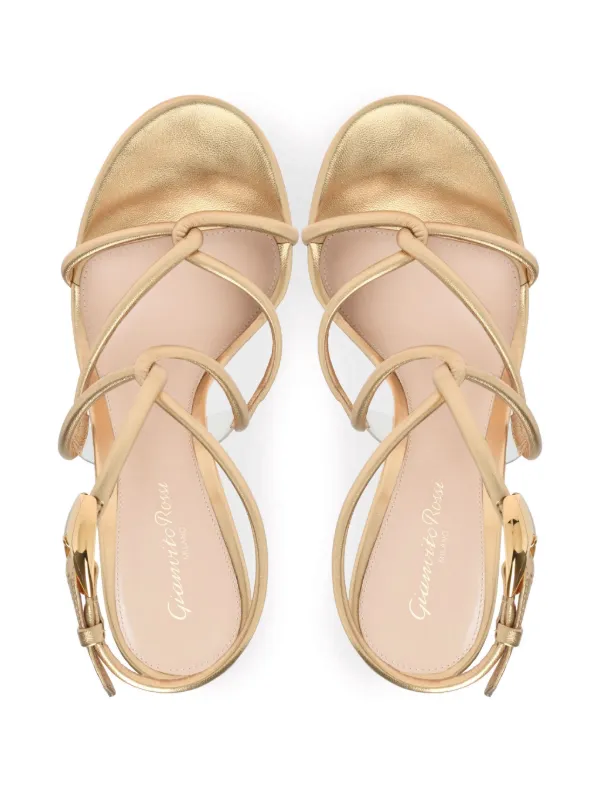 Gianvito Rossi 105mm Black Mamba Sandals | Gold | FARFETCH