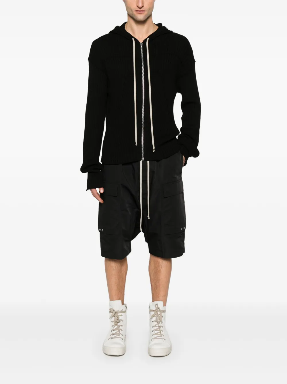 Rick Owens Hoodie met rits - Zwart