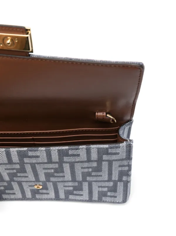 Fendi FFロゴ ポーチ 小型 フェンディ FENDI ポーチ ブラウンFFジャカードファブリック