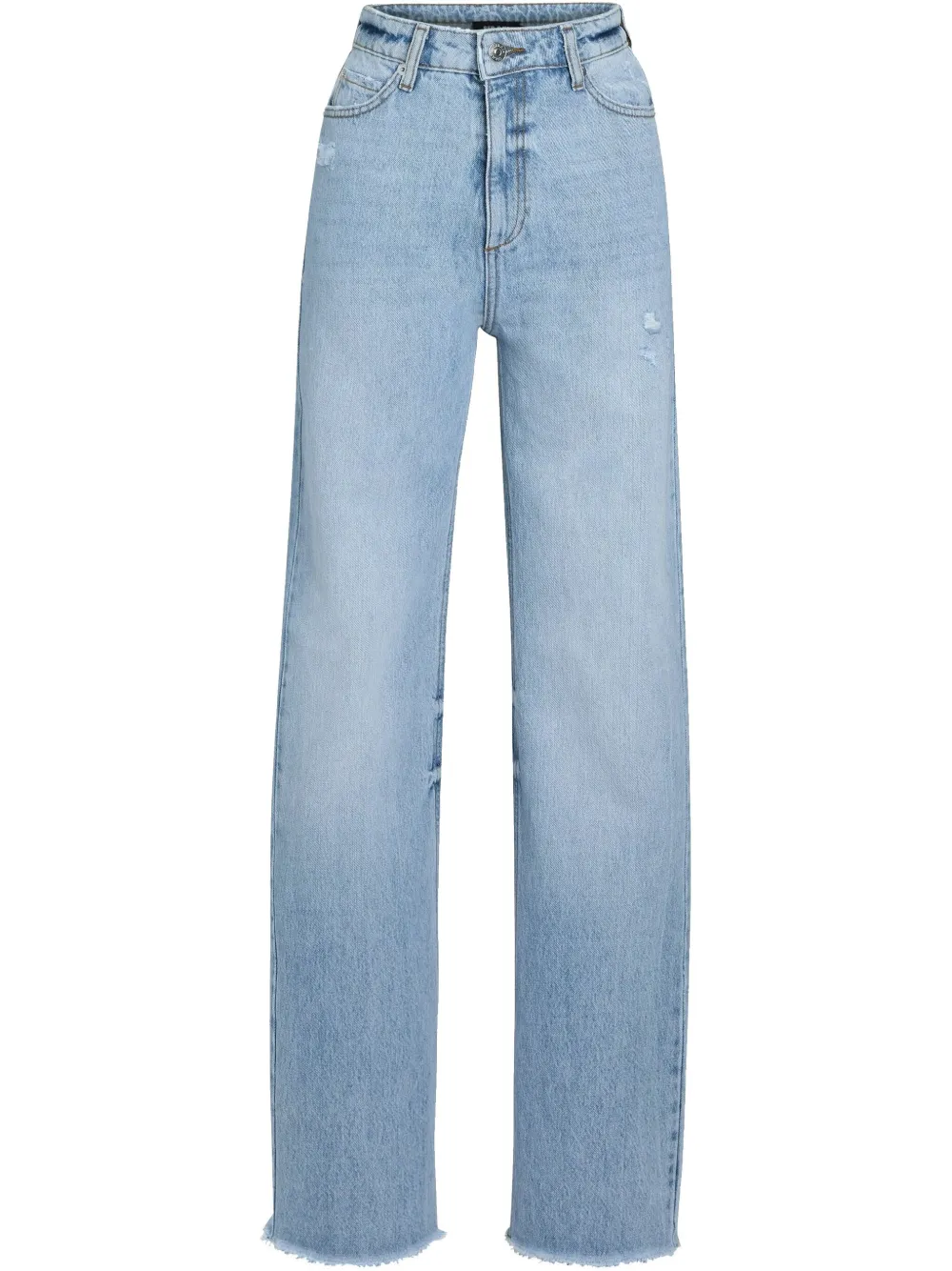 high-rise straight-leg jeans