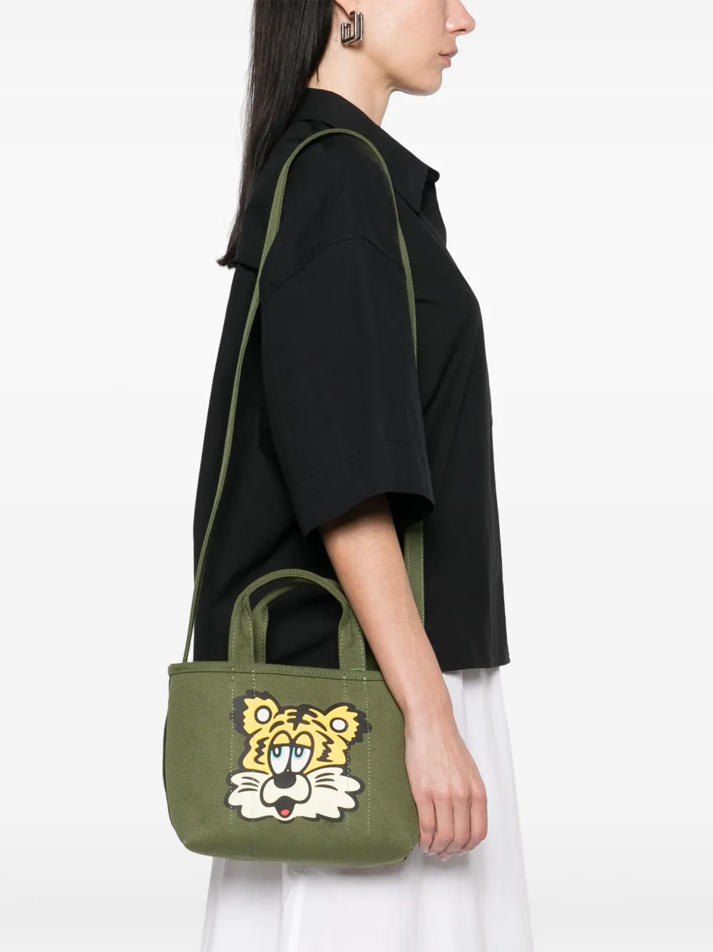 Kenzo Kleine shopper met logoprint - Groen