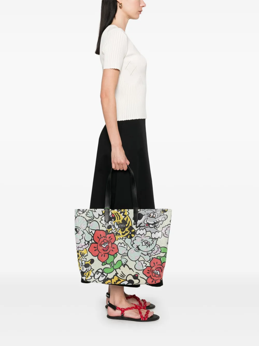 Kenzo Shopper met print - Groen