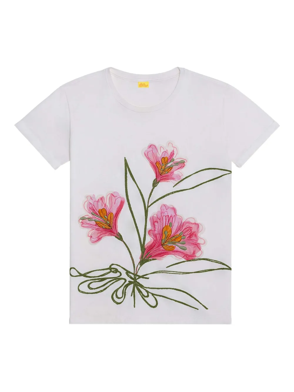 Agua Bendita T-shirt Gea con ricamo a fiori - Bianco
