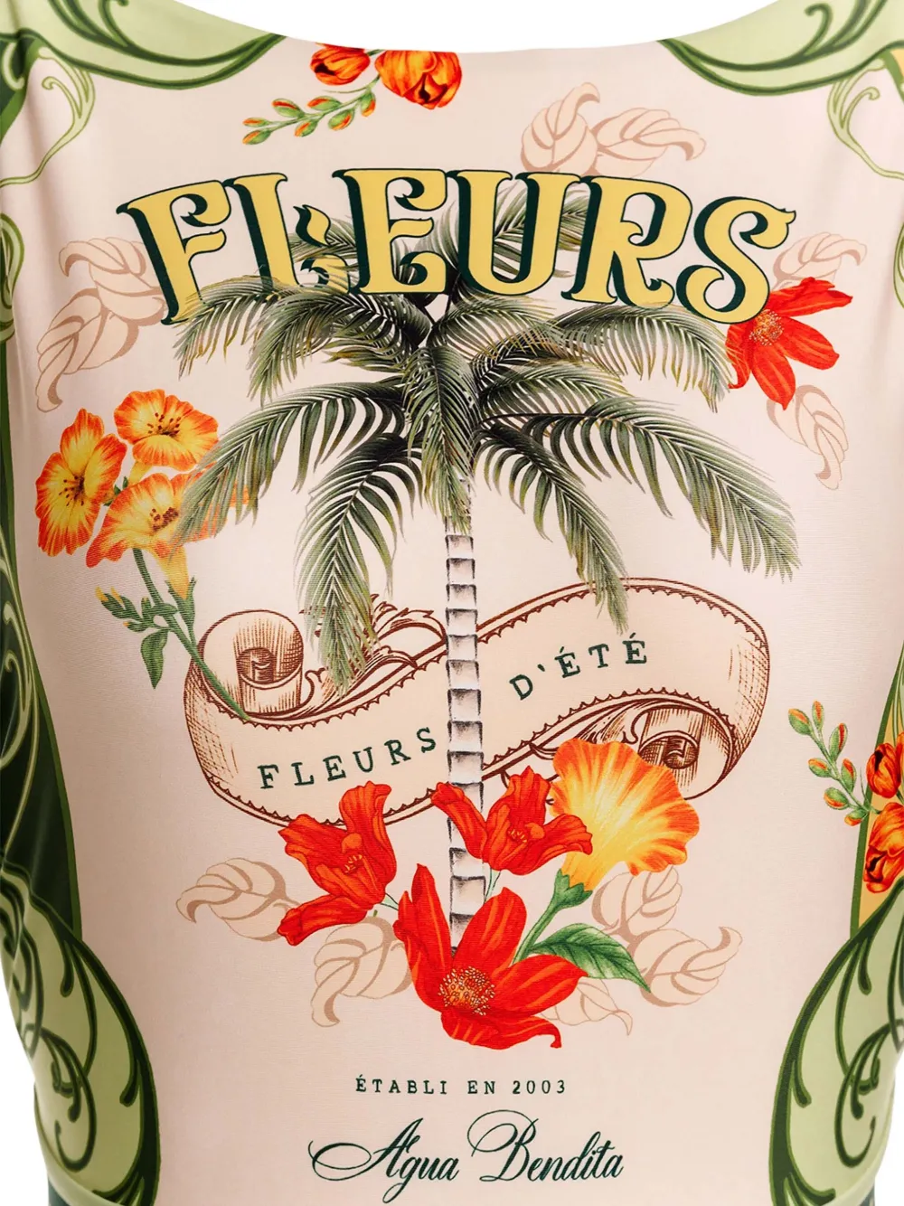 Agua Bendita Badpak met bloemenprint Beige