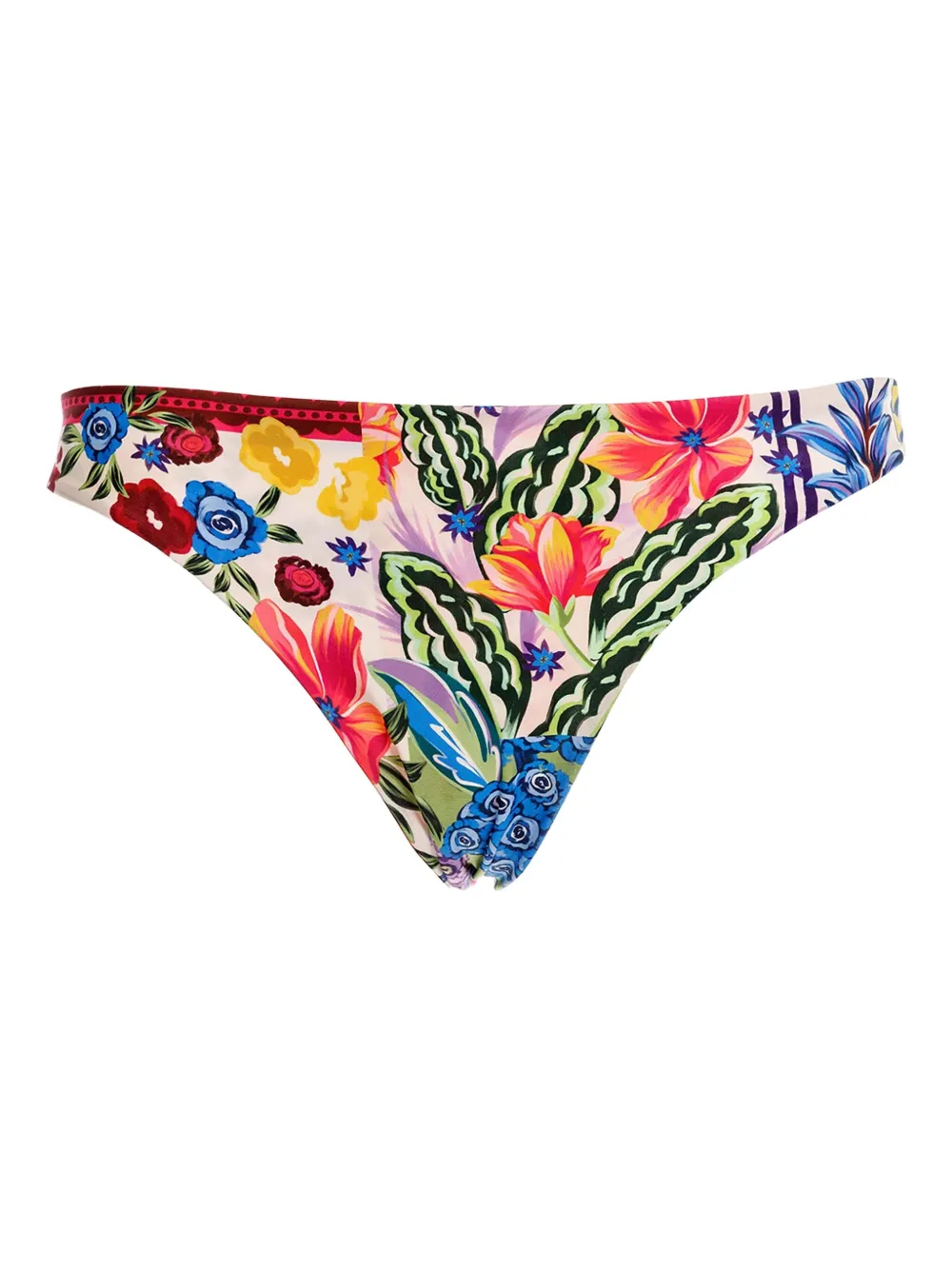 Agua Bendita Slip bikini Ilu a fiori - Blu