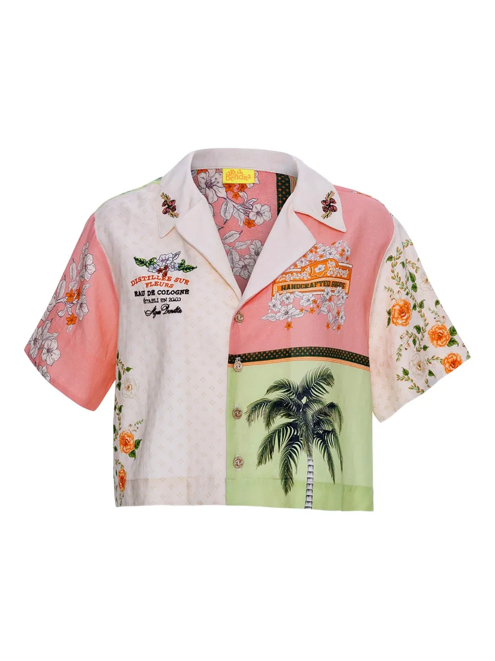 Agua Bendita Camicia crop con stampa - Toni neutri