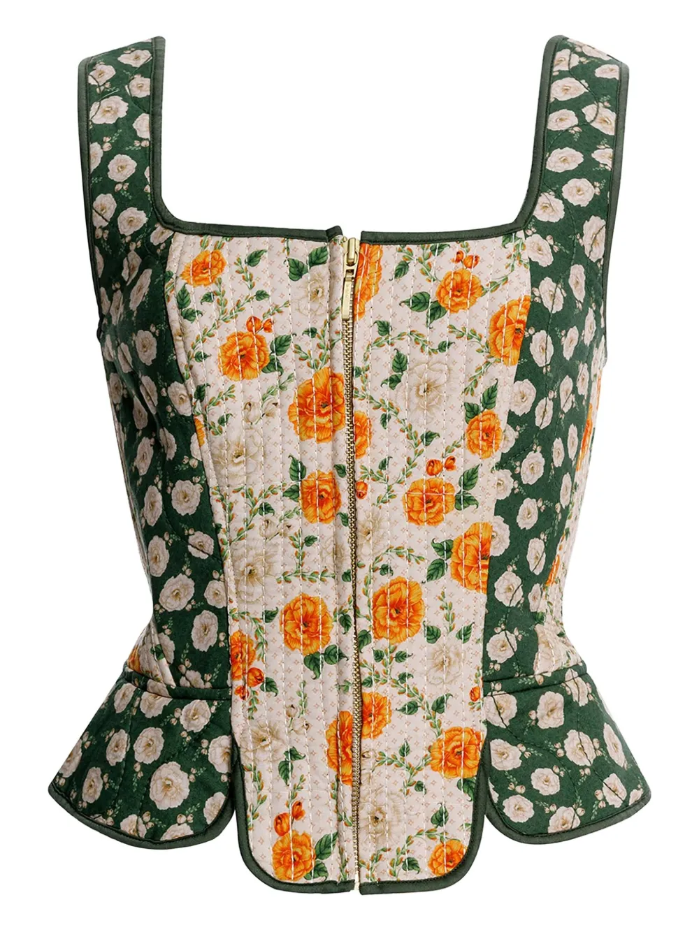 Agua Bendita Top Sinclair a fiori - Verde