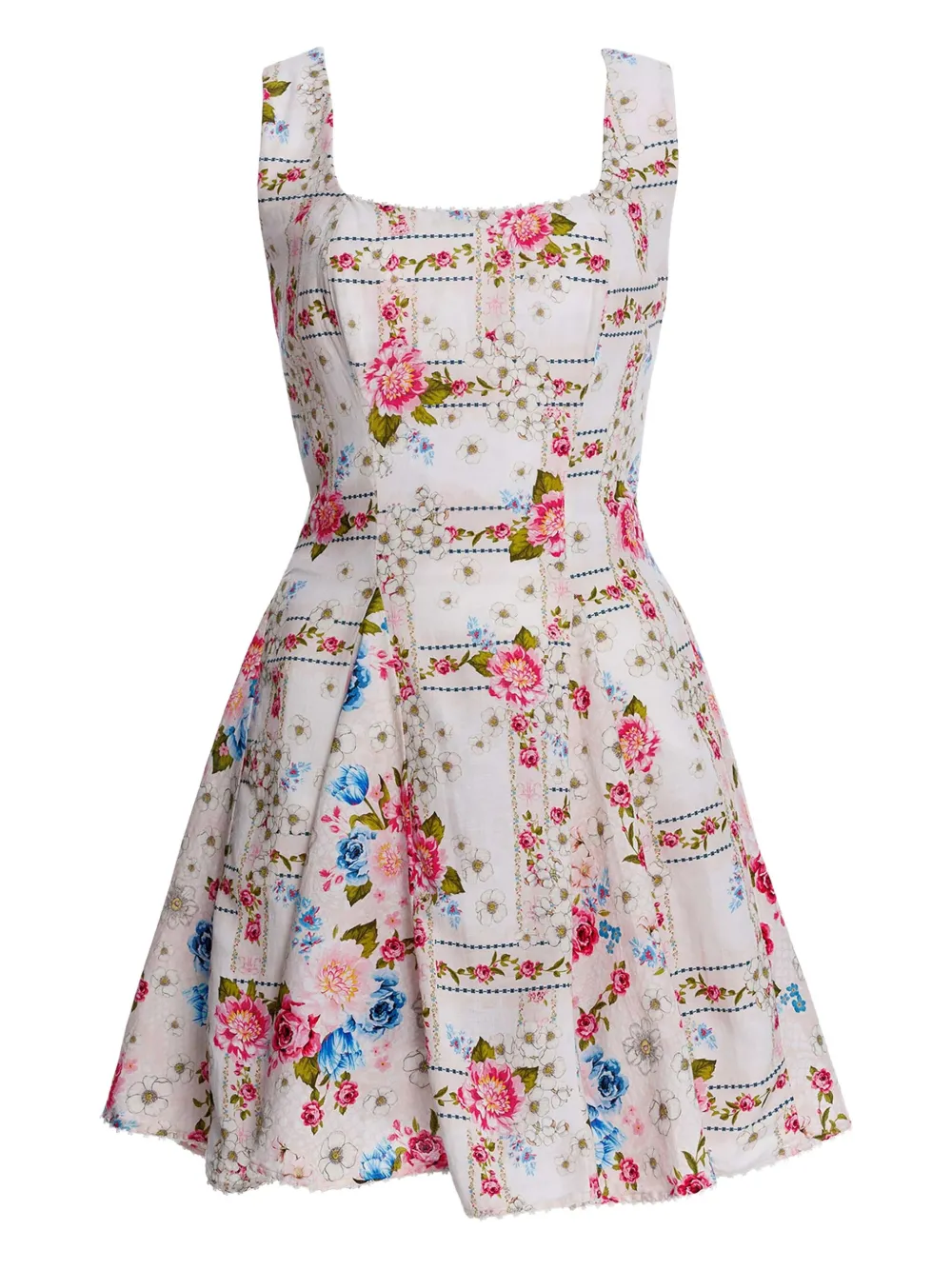 Agua Bendita Abito corto Kristen a fiori - Bianco