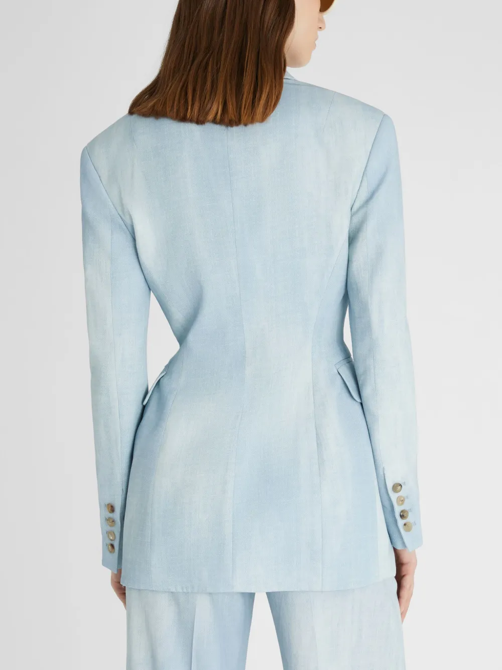 Ermanno Scervino Blazer met denim print Blauw