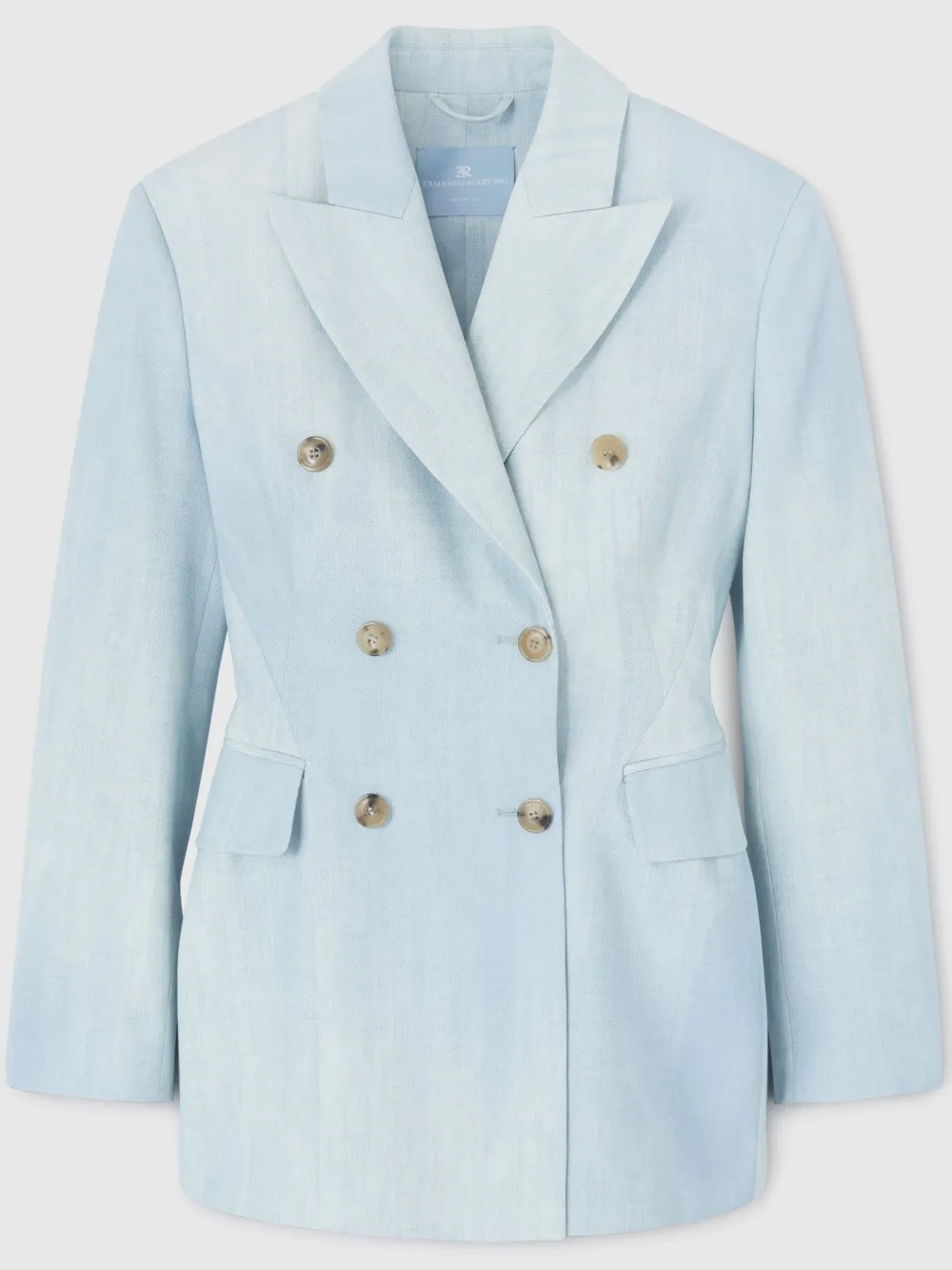 Ermanno Scervino Denim-print Blazer In Blue