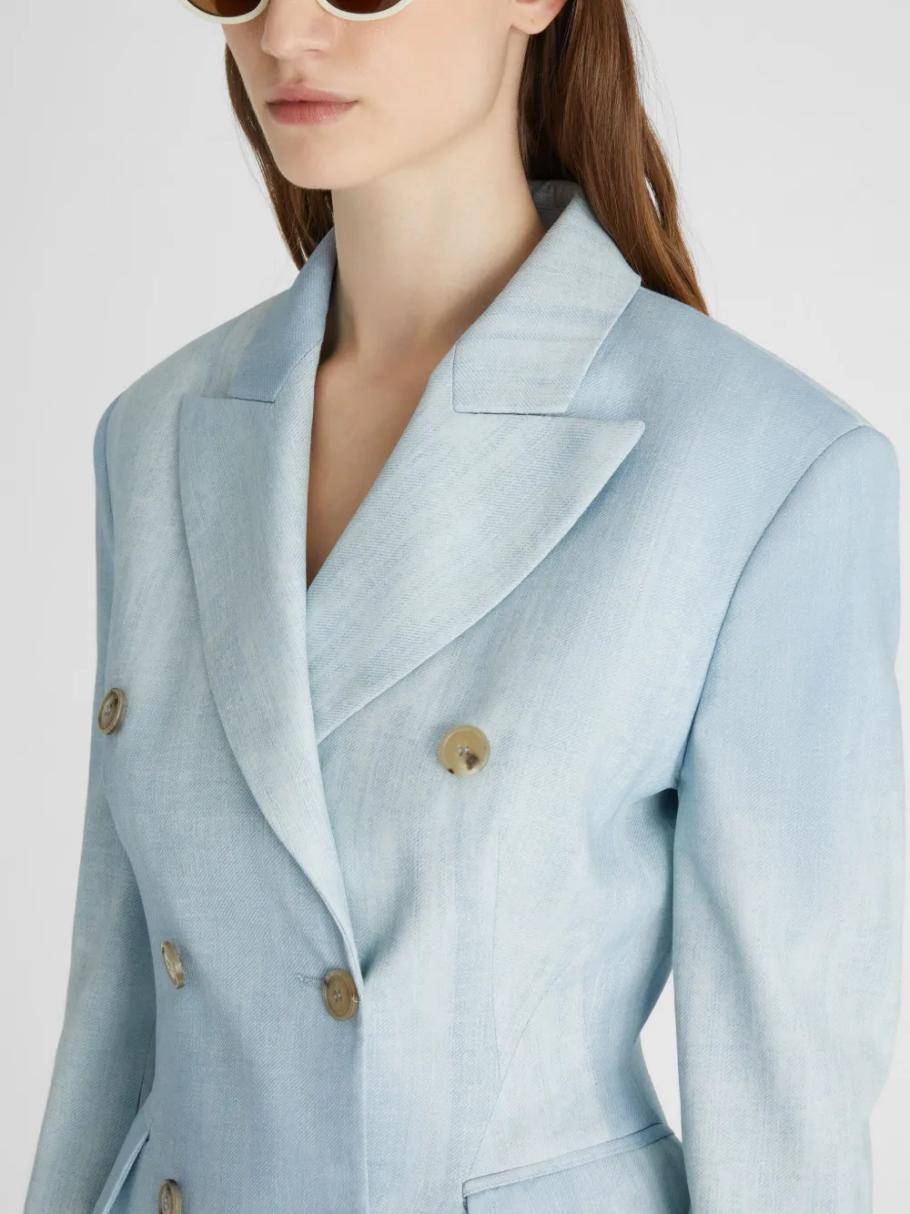 Ermanno Scervino Blazer met denim print Blauw