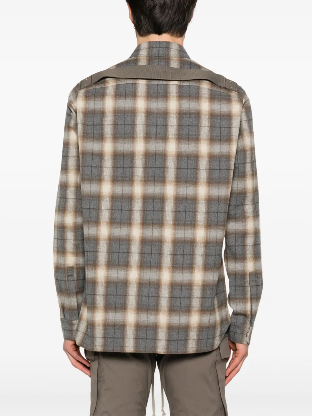 Rick Owens Geruit overhemd Beige