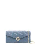 FENDI monogram-pattern clutch bag - Blue