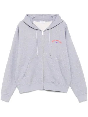 Moncler logo-patch zip-up Hoodie | Grey | FARFETCH