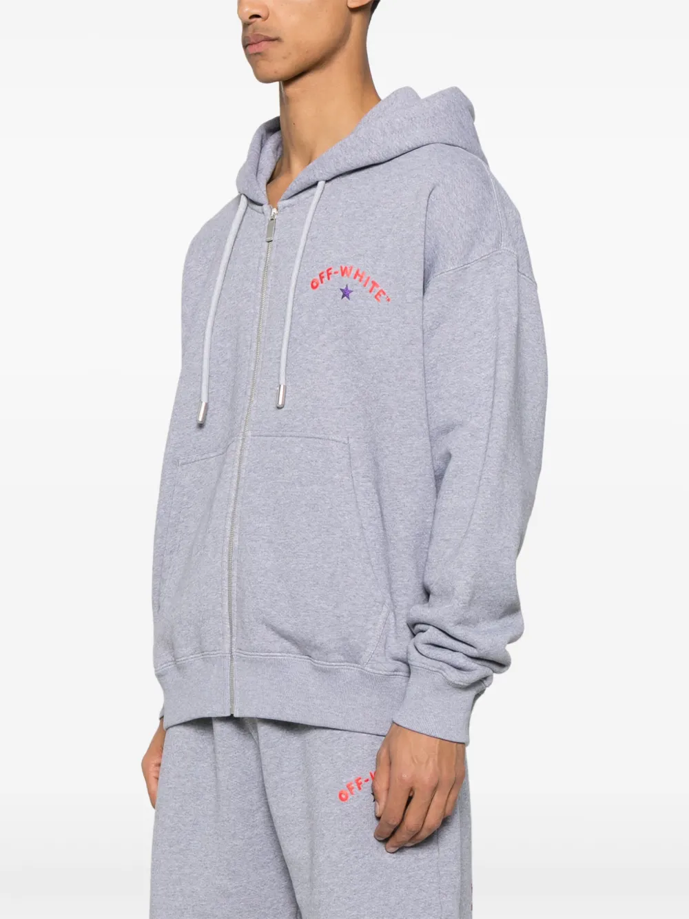 Off-White Hoodie met logoprint Grijs