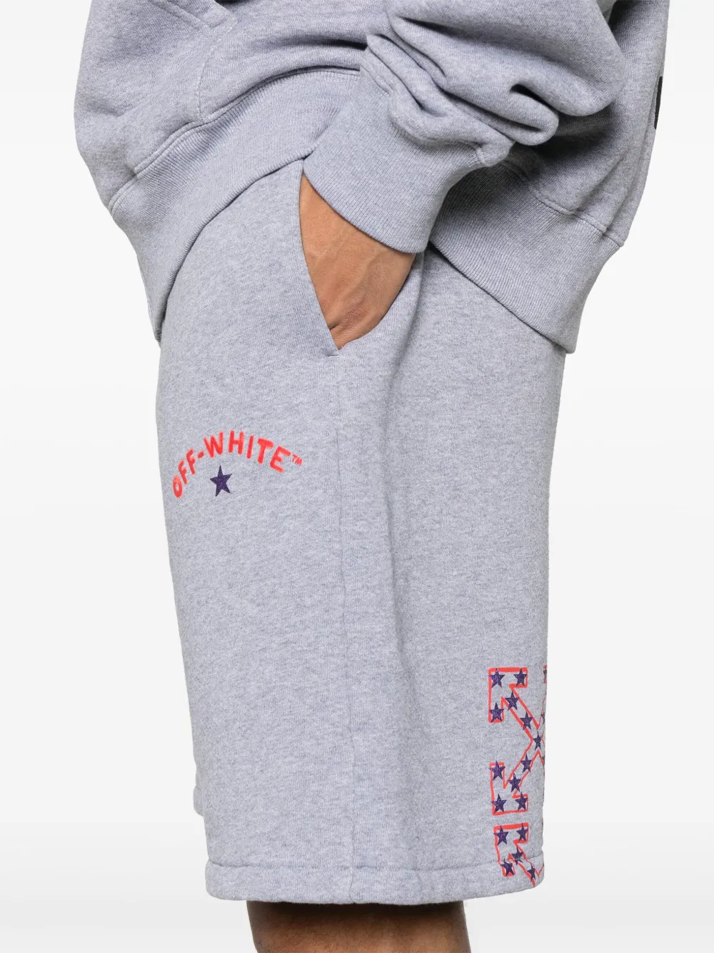 Off-White Shorts met logoprint Grijs