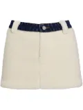 SER.O.YA Karissa Teddy denim skirt - White