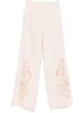 TWINSET floral-embroidered trousers - Pink