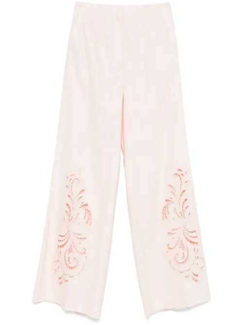 Pantalon à fleurs brodées - TWINSET - Modalova