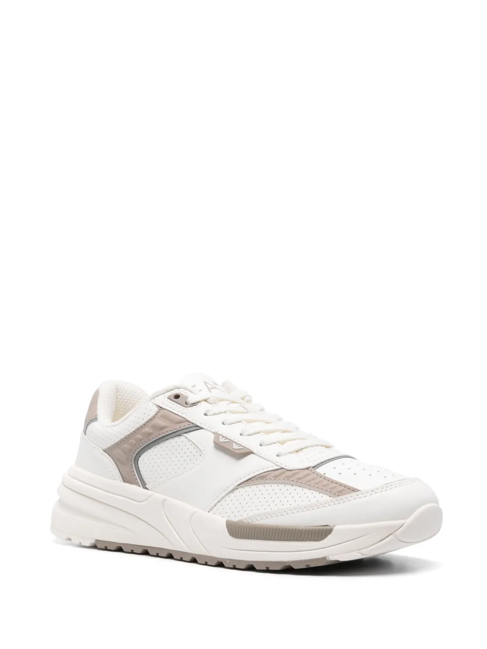 Ea7 Emporio Armani Sneakers met geperforeerd detail - Beige